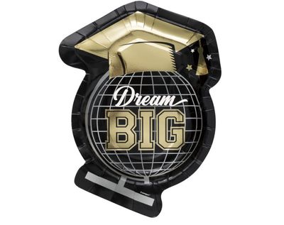 Starry Graduation &quot;Dream Big&quot; Shaped Plates  8ct - Foil Stamping