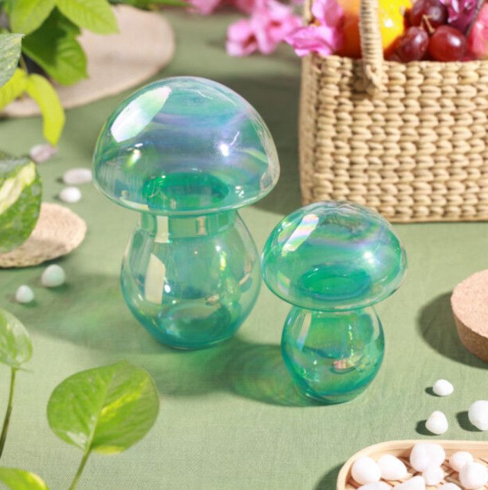 Alora Mushroom Candleholder/Jar - Blue LARGE