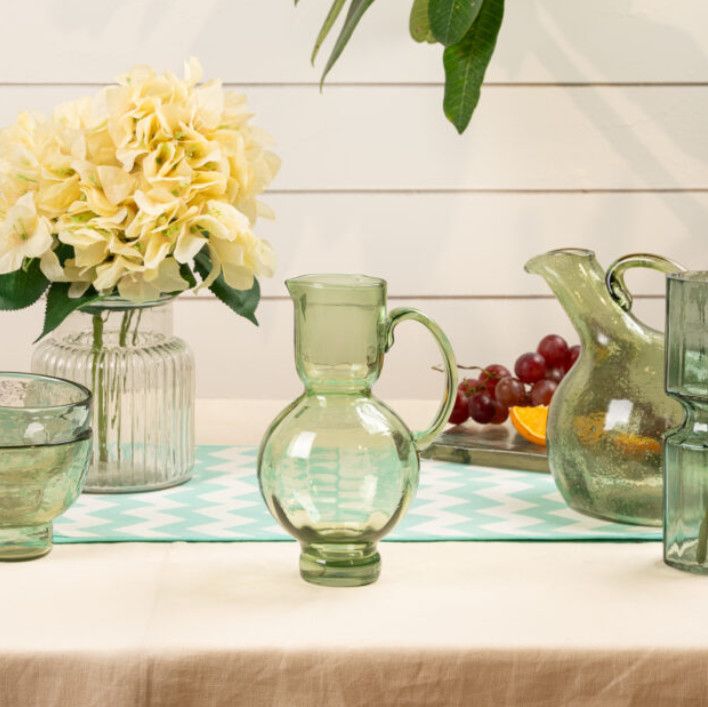 Evara Fluted Jug - Green