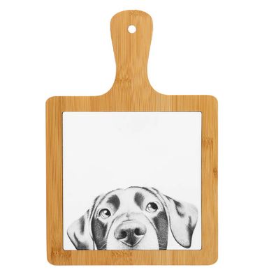 Dog - Bamboo &amp; Ceramic Tile Trivet