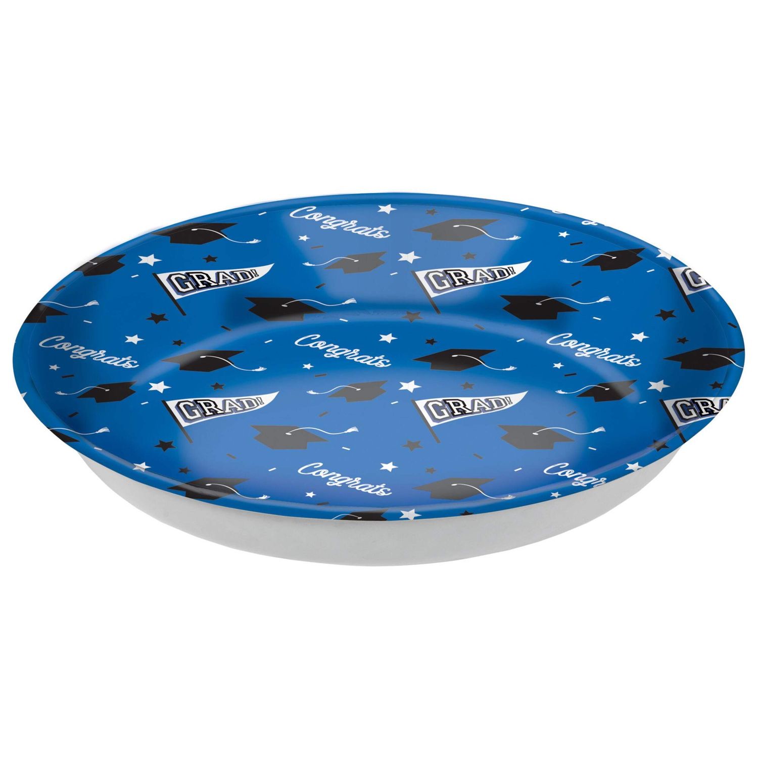 Blue Grad Hat Plastic Bowl 14&quot;