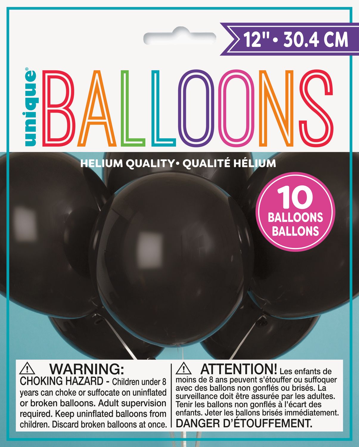12&quot; Latex Balloons 10ct - Jet Black