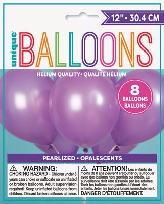 12&quot; Latex Pearlized Balloons 8ct - Lavender