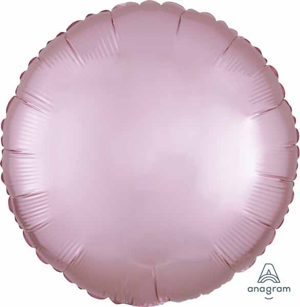 18&quot; Round Pastel Pink Satin Luxe