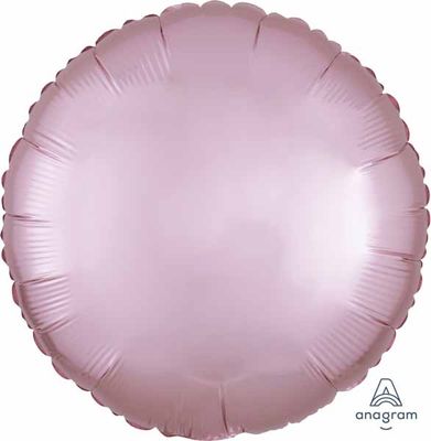 18&quot; Round Pastel Pink Satin Luxe