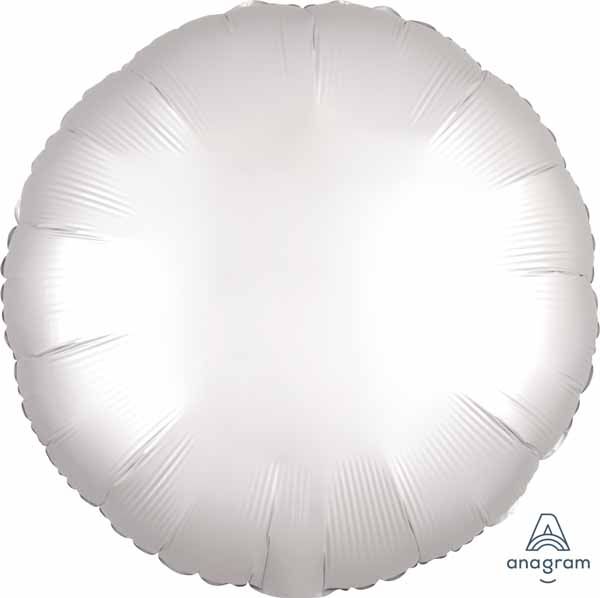18&quot; Round White Satin Luxe