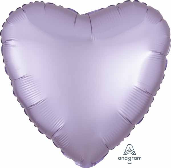 18&quot; Heart Pastel Lilac Satin Luxe