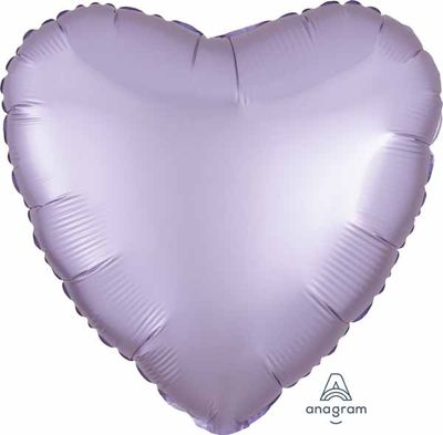 18&quot; Heart Pastel Lilac Satin Luxe