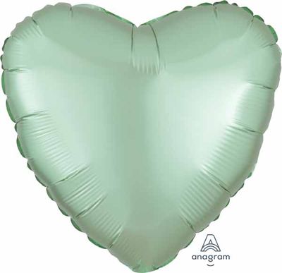 18&quot; Heart Mint Green Satin Luxe