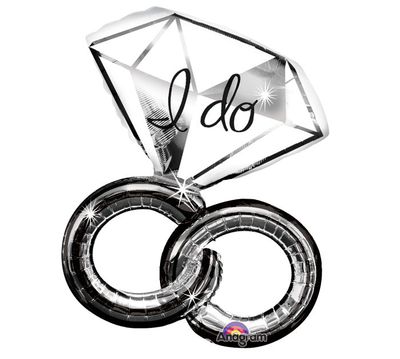 30" Wedding Rings Shape "I Do" Balloon