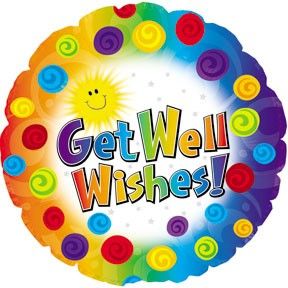 18" Get Well  Wishes Dots &amp; Swirls Balloon