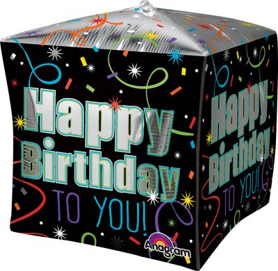 15&quot; Cubez Jumbo Brilliant Birthday Balloon Packaged