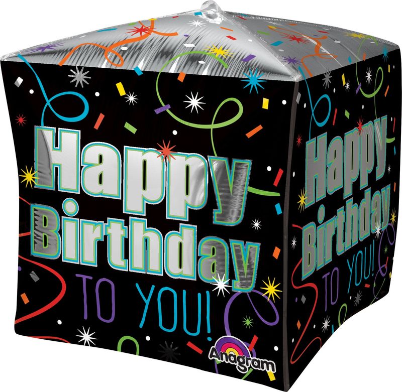 15&quot; Cubez Jumbo Brilliant Birthday Balloon Packaged