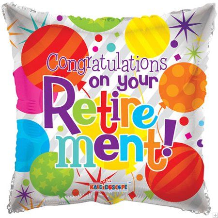 Retirement Square Shape Foil Balloon 18"