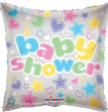 Transparent Square 18&quot; Baby Shower Mylar Balloon