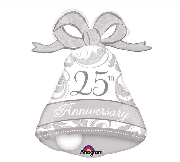 25th Anniversary Bell Jumbo 38” Balloon