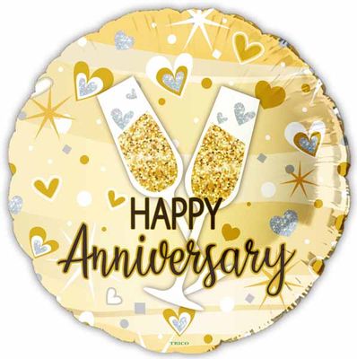 Happy Anniversary Cheers 18" Mylar Balloon