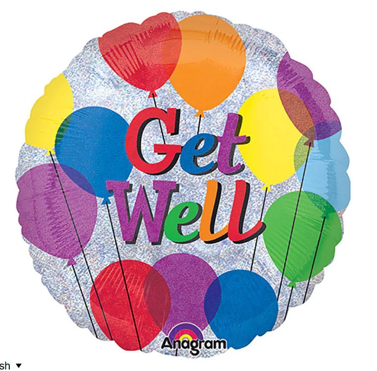 18" Get Well Balloon Printed Mylar Balloon