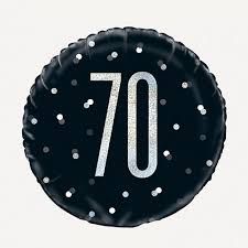 Glitz Black &amp; Silver 70 Foil Balloon 18"