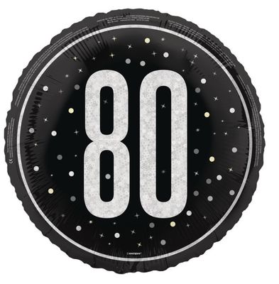 18" GLITZ Black 80 Prism Foil Balloon