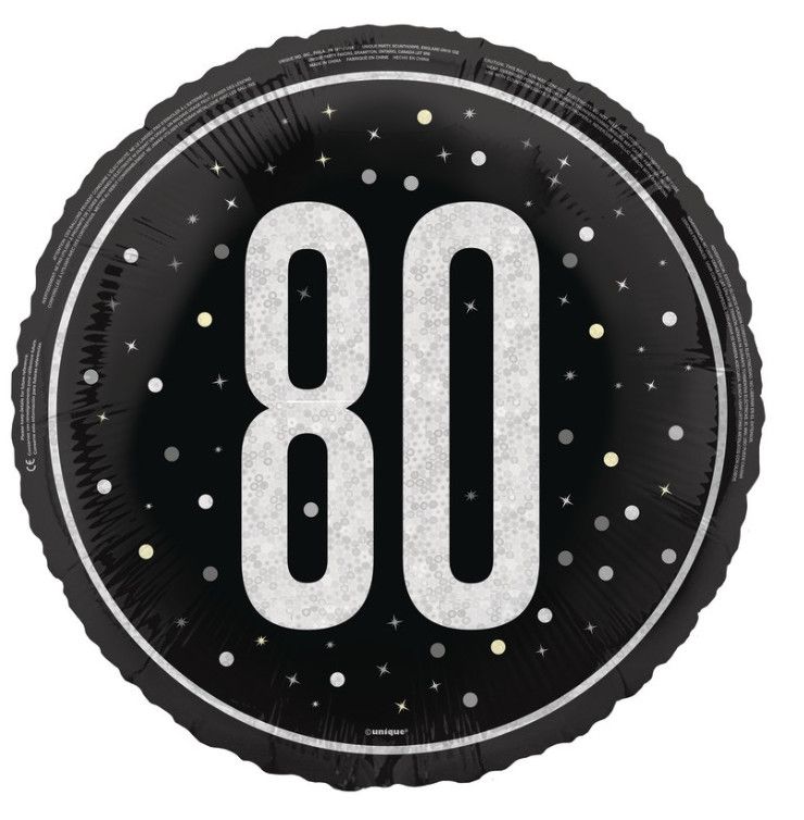 18" GLITZ Black 80 Prism Foil Balloon