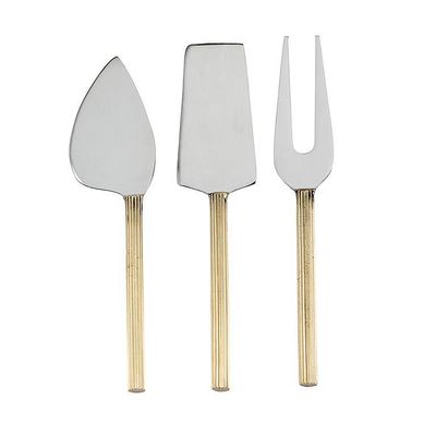 Gold Handle Cheese Knives- Set of 3