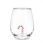 Candy Cane Stemless Wine Glass