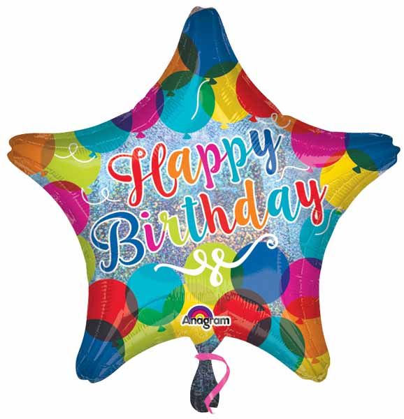 Happy Birthday Star Birthday 18" Mylar