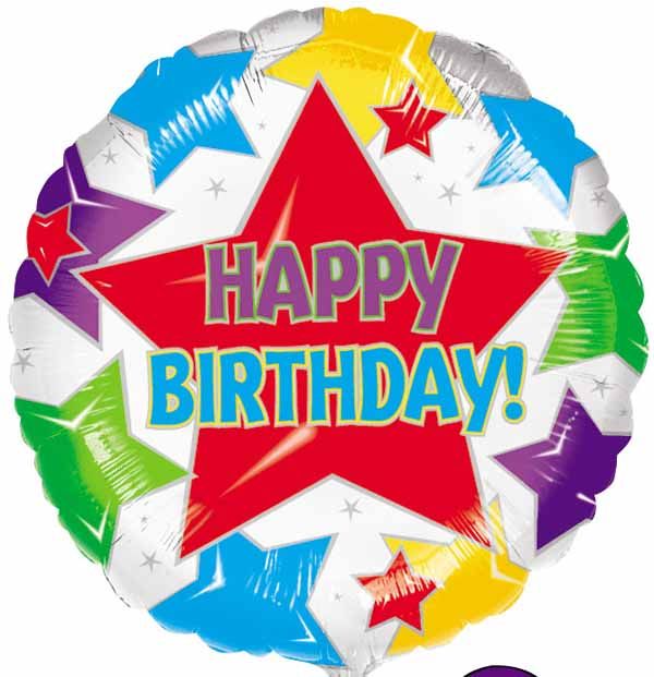 18" Star Happy Birthday Mylar Balloon