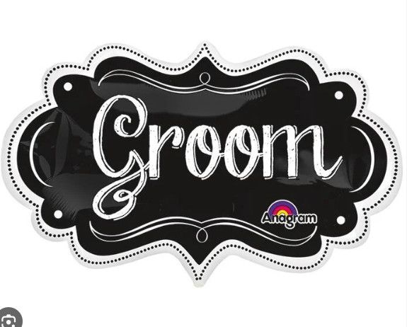 27" Groom White and Black Wedding Mylar