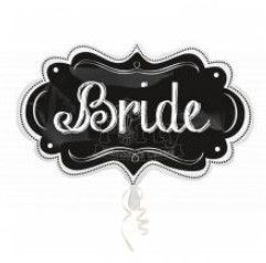 27" Bride White and Black Wedding Mylar