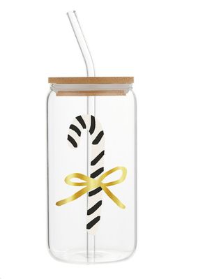 Glass Candy Cane Tumbler