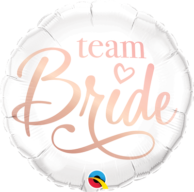 Rose Gold and White 'Team Bride' 18" Mylar