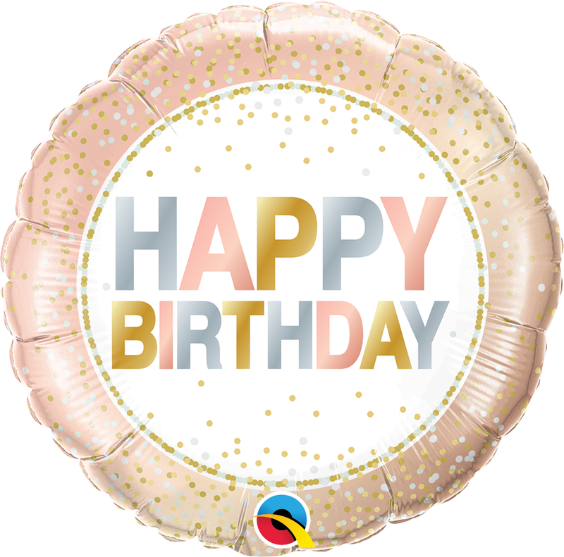 Rose Gold Dots Foil Balloon 18"