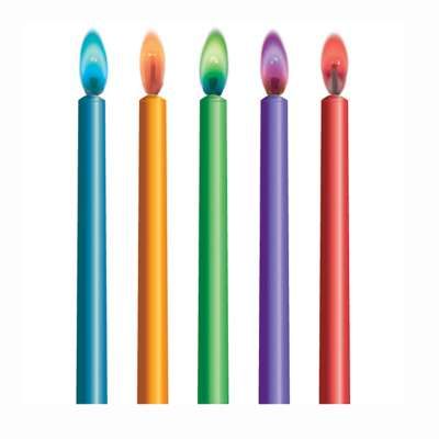 Color Flame Birthday Candles &amp; Holders 10ct