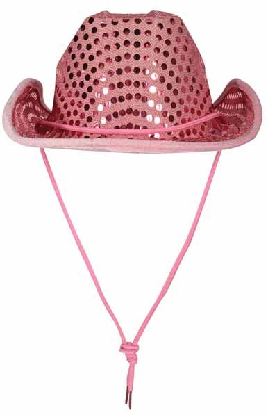 Pink Sequined Cowboy Hat