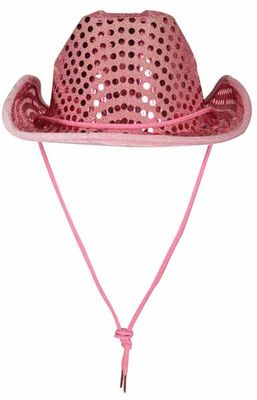 Pink Sequined Cowboy Hat