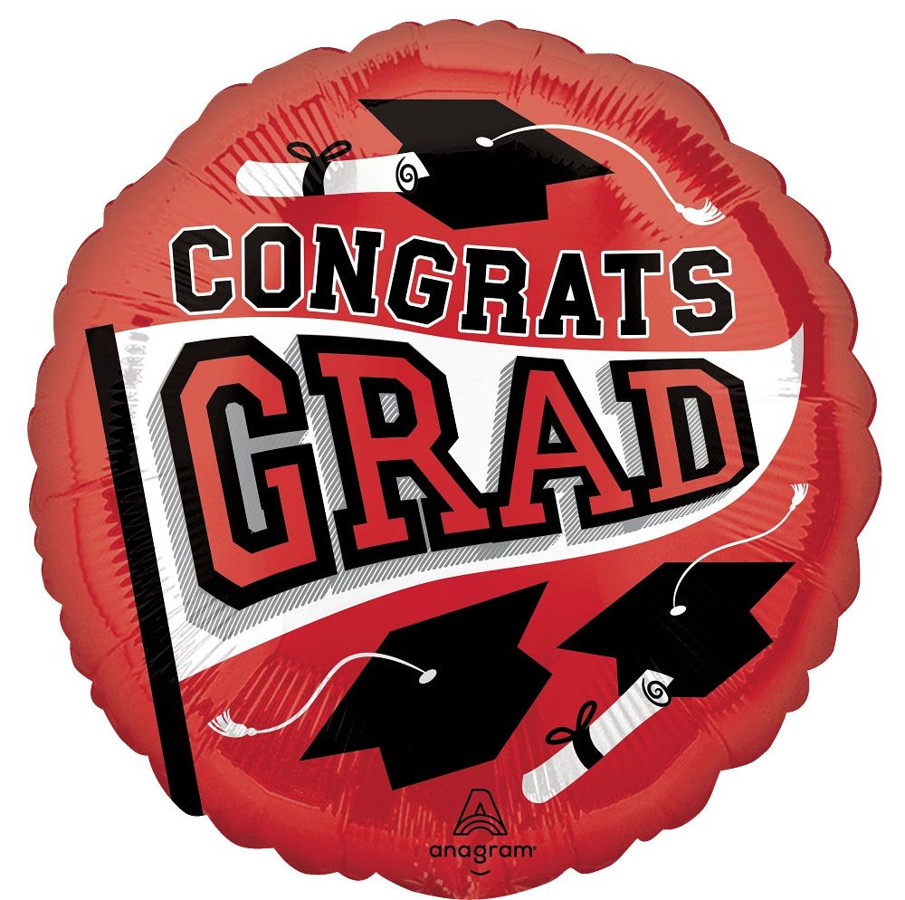 18" Graduation School Colors Be True to Your School - Red Foil Balloon