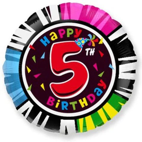 Happy 5th Birthday Foil Balloon 18"