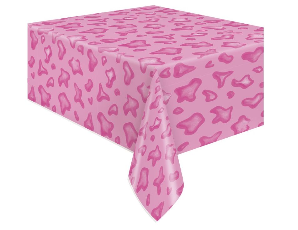 Pink Cow Print Rectangular Tablecloth