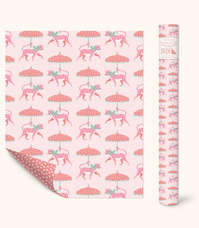 Leopard on Parade Reversible Gift Wrap