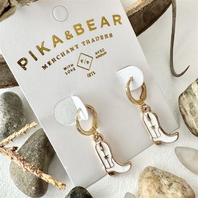Cowboy Boot Charm Earring in Gold