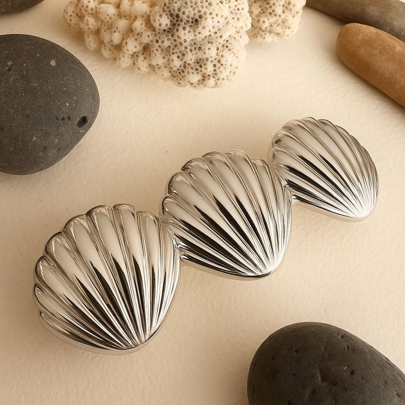 Seashell Hair Clip - Silver