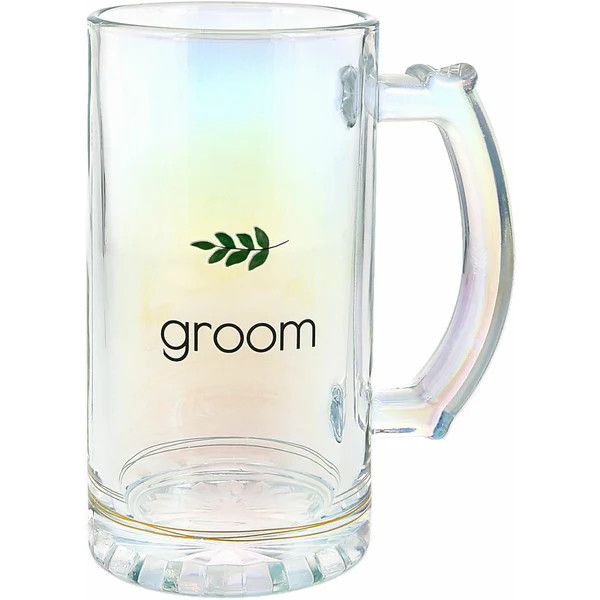 “Groom” Glass Beer Mug