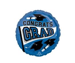 Blue "Congrats Grad" 18"