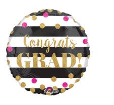 Striped Sparkle Grad Foil Balloon 18”