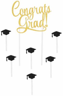 "Congrats Grad" Cake Topper - 7pc