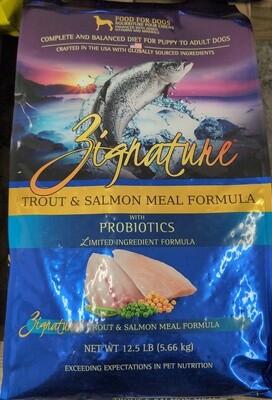 Zignature Trout & Salmon 12.5# Dog Food