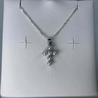 Pearl cross pendant