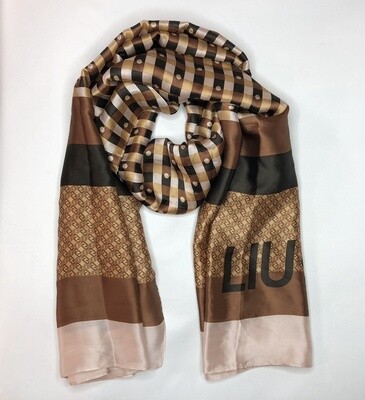 Scarf vichy light leather